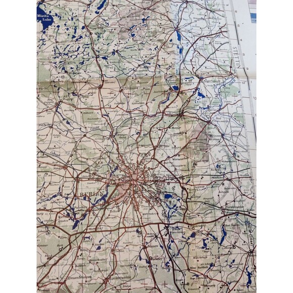 US WWII 1944 Map of Berlin Region 3rd Edition 1944 Survey WW2 USA 33.5"x28" - Picture 11 of 16